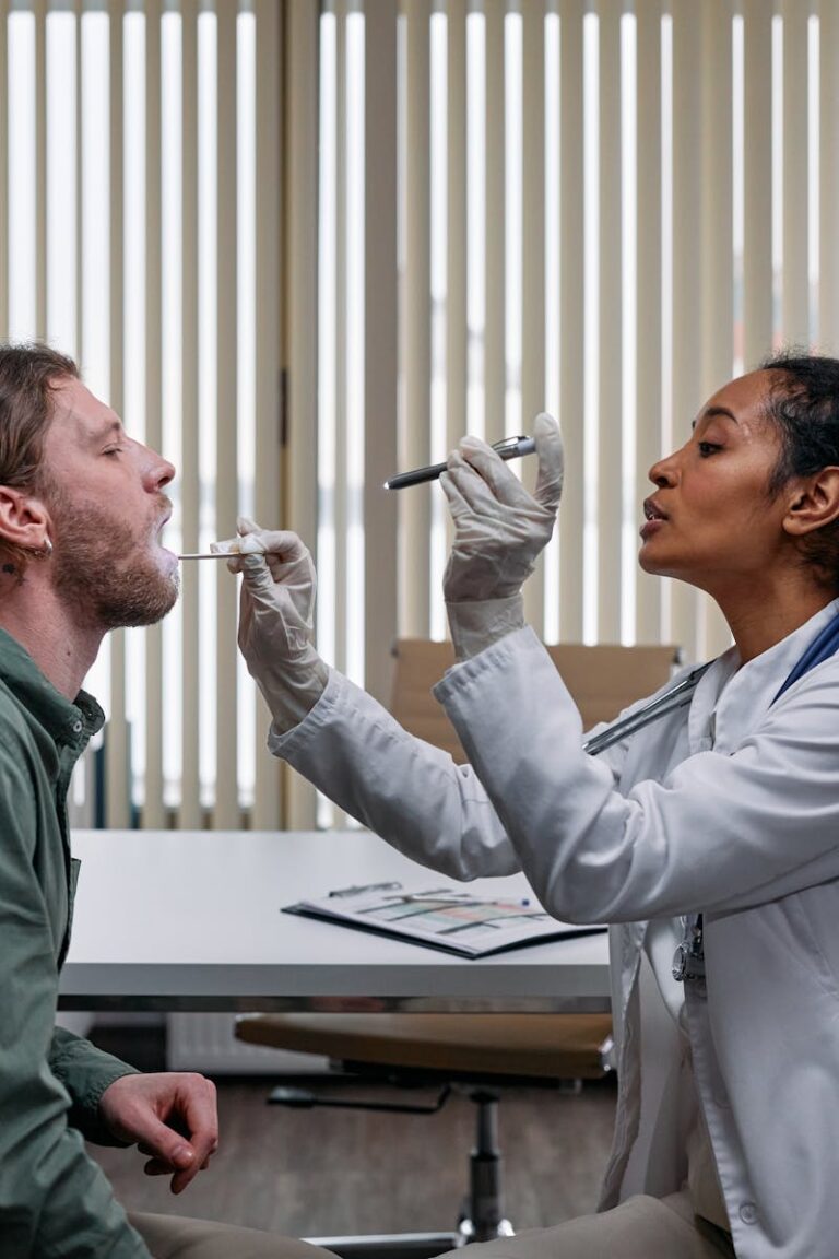 Doctor Examine Patient Throat